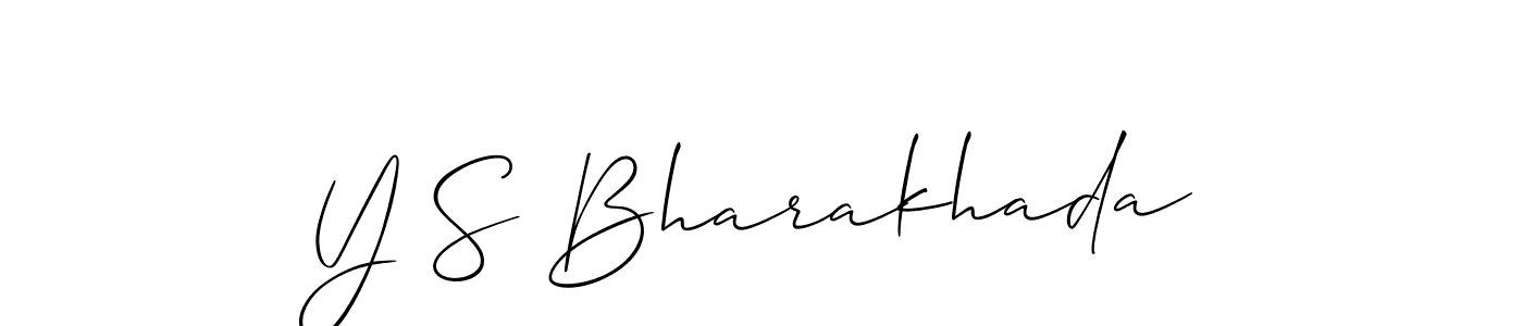 Also You can easily find your signature by using the search form. We will create Y S Bharakhada name handwritten signature images for you free of cost using Allison_Script sign style. Y S Bharakhada signature style 2 images and pictures png