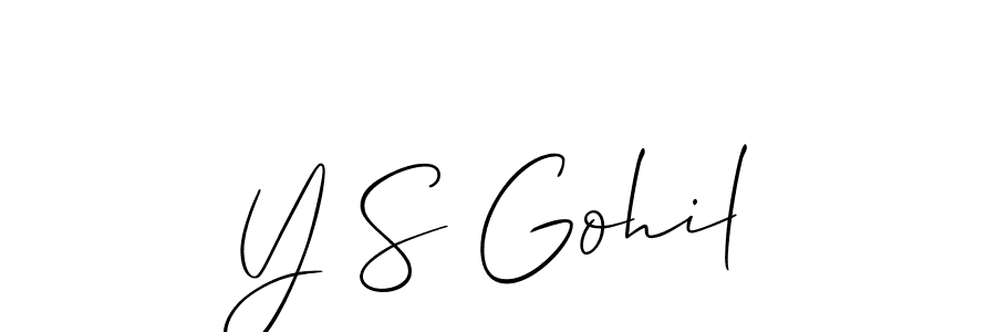 Create a beautiful signature design for name Y S Gohil. With this signature (Allison_Script) fonts, you can make a handwritten signature for free. Y S Gohil signature style 2 images and pictures png