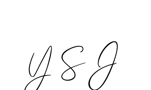 The best way (Allison_Script) to make a short signature is to pick only two or three words in your name. The name Y S J include a total of six letters. For converting this name. Y S J signature style 2 images and pictures png