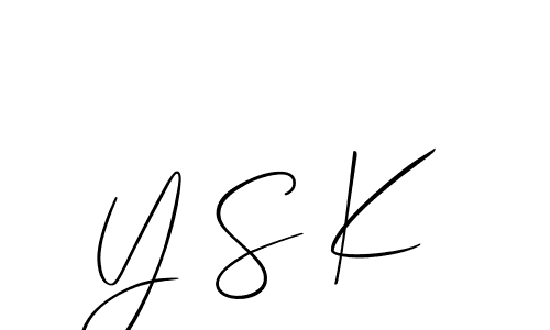 Similarly Allison_Script is the best handwritten signature design. Signature creator online .You can use it as an online autograph creator for name Y S K. Y S K signature style 2 images and pictures png