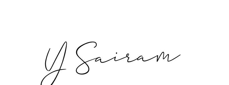It looks lik you need a new signature style for name Y Sairam. Design unique handwritten (Allison_Script) signature with our free signature maker in just a few clicks. Y Sairam signature style 2 images and pictures png