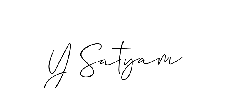 Make a short Y Satyam signature style. Manage your documents anywhere anytime using Allison_Script. Create and add eSignatures, submit forms, share and send files easily. Y Satyam signature style 2 images and pictures png