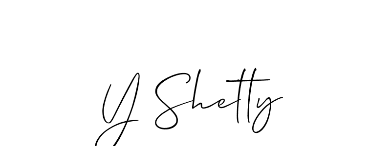 How to make Y Shetty signature? Allison_Script is a professional autograph style. Create handwritten signature for Y Shetty name. Y Shetty signature style 2 images and pictures png