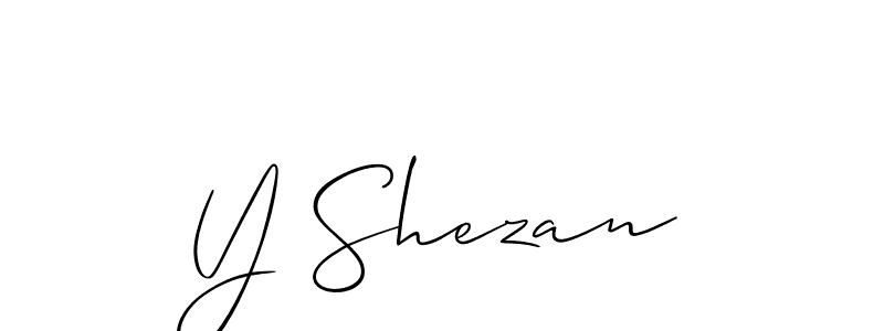 Create a beautiful signature design for name Y Shezan. With this signature (Allison_Script) fonts, you can make a handwritten signature for free. Y Shezan signature style 2 images and pictures png