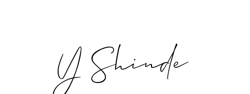 The best way (Allison_Script) to make a short signature is to pick only two or three words in your name. The name Y Shinde include a total of six letters. For converting this name. Y Shinde signature style 2 images and pictures png