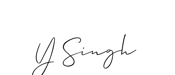 The best way (Allison_Script) to make a short signature is to pick only two or three words in your name. The name Y Singh include a total of six letters. For converting this name. Y Singh signature style 2 images and pictures png