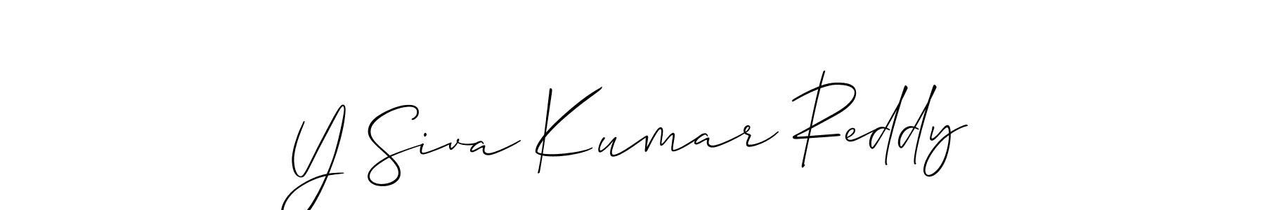 Make a short Y Siva Kumar Reddy signature style. Manage your documents anywhere anytime using Allison_Script. Create and add eSignatures, submit forms, share and send files easily. Y Siva Kumar Reddy signature style 2 images and pictures png