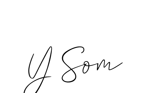 The best way (Allison_Script) to make a short signature is to pick only two or three words in your name. The name Y Som include a total of six letters. For converting this name. Y Som signature style 2 images and pictures png