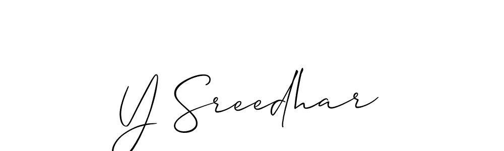 Y Sreedhar stylish signature style. Best Handwritten Sign (Allison_Script) for my name. Handwritten Signature Collection Ideas for my name Y Sreedhar. Y Sreedhar signature style 2 images and pictures png