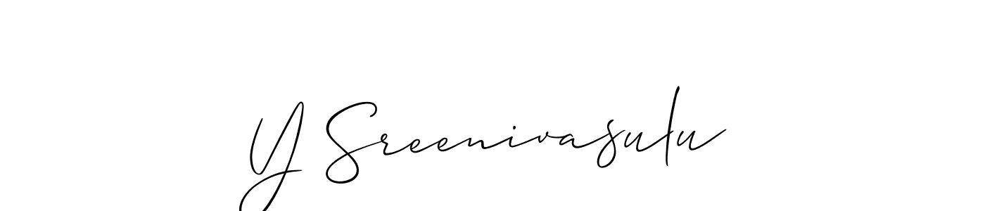 Create a beautiful signature design for name Y Sreenivasulu. With this signature (Allison_Script) fonts, you can make a handwritten signature for free. Y Sreenivasulu signature style 2 images and pictures png