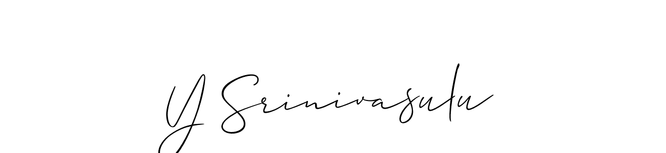 How to make Y Srinivasulu name signature. Use Allison_Script style for creating short signs online. This is the latest handwritten sign. Y Srinivasulu signature style 2 images and pictures png