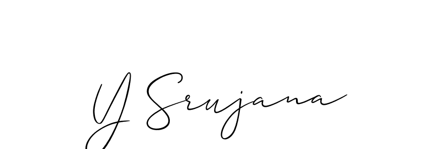 Allison_Script is a professional signature style that is perfect for those who want to add a touch of class to their signature. It is also a great choice for those who want to make their signature more unique. Get Y Srujana name to fancy signature for free. Y Srujana signature style 2 images and pictures png