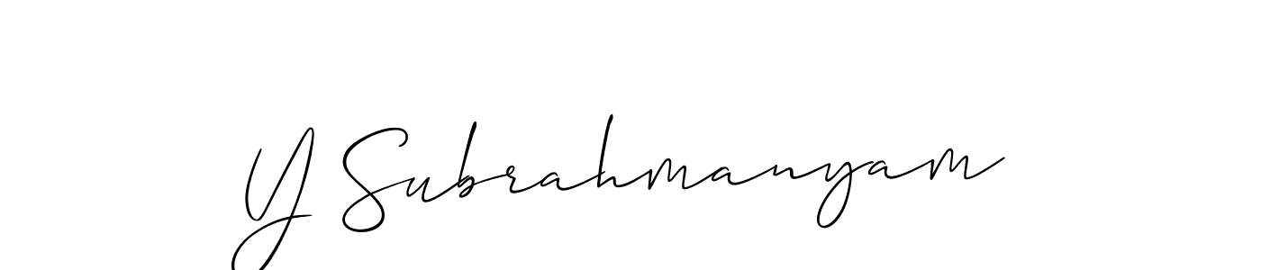 Also You can easily find your signature by using the search form. We will create Y Subrahmanyam name handwritten signature images for you free of cost using Allison_Script sign style. Y Subrahmanyam signature style 2 images and pictures png