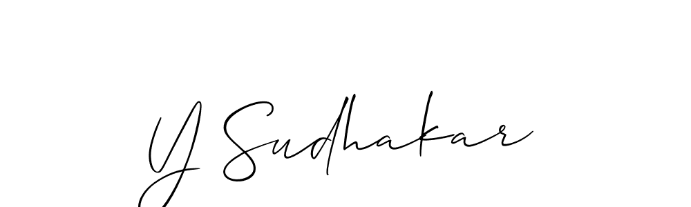 Use a signature maker to create a handwritten signature online. With this signature software, you can design (Allison_Script) your own signature for name Y Sudhakar. Y Sudhakar signature style 2 images and pictures png