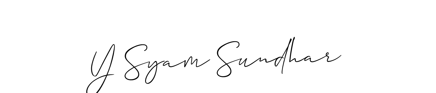 if you are searching for the best signature style for your name Y Syam Sundhar. so please give up your signature search. here we have designed multiple signature styles  using Allison_Script. Y Syam Sundhar signature style 2 images and pictures png