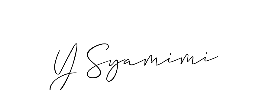 Make a beautiful signature design for name Y Syamimi. With this signature (Allison_Script) style, you can create a handwritten signature for free. Y Syamimi signature style 2 images and pictures png