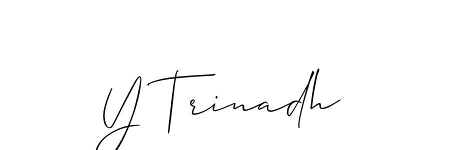 The best way (Allison_Script) to make a short signature is to pick only two or three words in your name. The name Y Trinadh include a total of six letters. For converting this name. Y Trinadh signature style 2 images and pictures png
