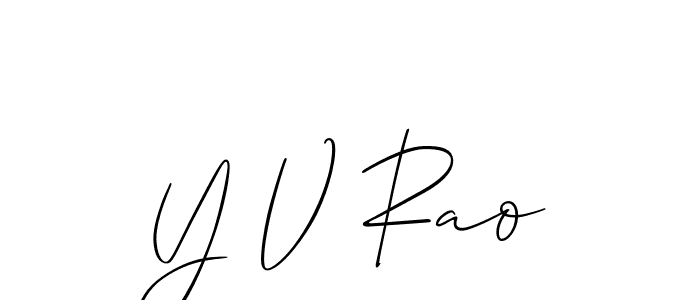 Allison_Script is a professional signature style that is perfect for those who want to add a touch of class to their signature. It is also a great choice for those who want to make their signature more unique. Get Y V Rao name to fancy signature for free. Y V Rao signature style 2 images and pictures png