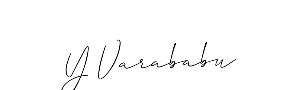 How to make Y Varababu name signature. Use Allison_Script style for creating short signs online. This is the latest handwritten sign. Y Varababu signature style 2 images and pictures png