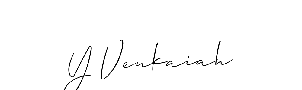 How to make Y Venkaiah name signature. Use Allison_Script style for creating short signs online. This is the latest handwritten sign. Y Venkaiah signature style 2 images and pictures png