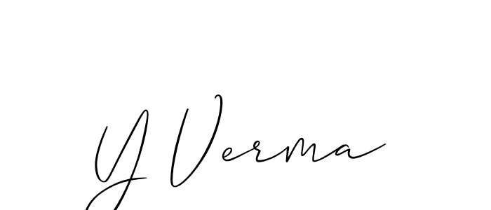 Design your own signature with our free online signature maker. With this signature software, you can create a handwritten (Allison_Script) signature for name Y Verma. Y Verma signature style 2 images and pictures png