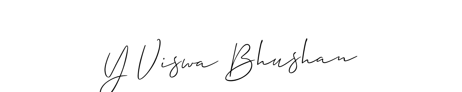 Make a beautiful signature design for name Y Viswa Bhushan. With this signature (Allison_Script) style, you can create a handwritten signature for free. Y Viswa Bhushan signature style 2 images and pictures png