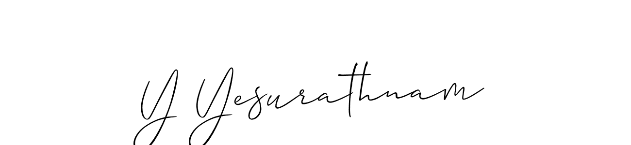 Make a beautiful signature design for name Y Yesurathnam. With this signature (Allison_Script) style, you can create a handwritten signature for free. Y Yesurathnam signature style 2 images and pictures png