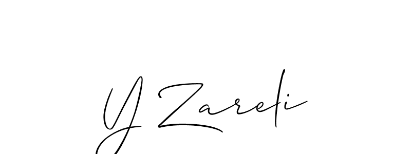 Y Zareli stylish signature style. Best Handwritten Sign (Allison_Script) for my name. Handwritten Signature Collection Ideas for my name Y Zareli. Y Zareli signature style 2 images and pictures png