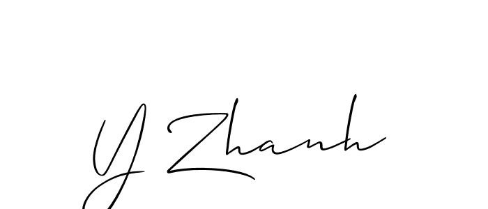 It looks lik you need a new signature style for name Y Zhanh. Design unique handwritten (Allison_Script) signature with our free signature maker in just a few clicks. Y Zhanh signature style 2 images and pictures png