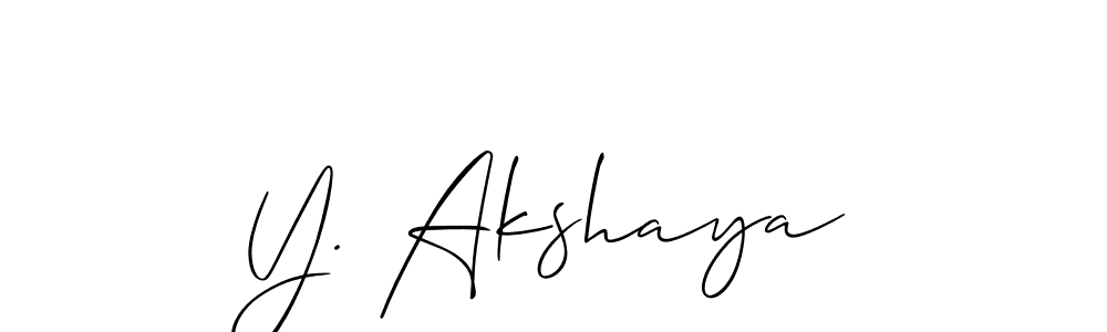 You should practise on your own different ways (Allison_Script) to write your name (Y. Akshaya) in signature. don't let someone else do it for you. Y. Akshaya signature style 2 images and pictures png