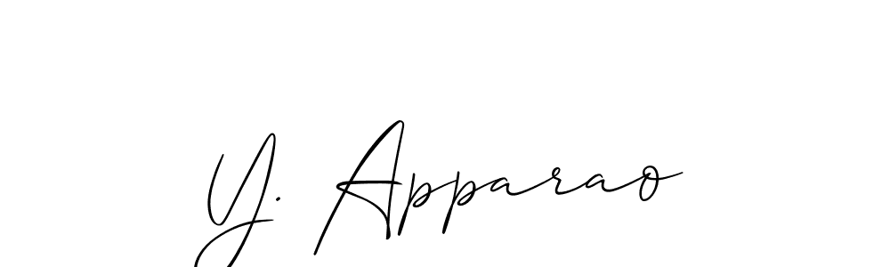 Use a signature maker to create a handwritten signature online. With this signature software, you can design (Allison_Script) your own signature for name Y. Apparao. Y. Apparao signature style 2 images and pictures png