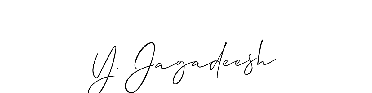Use a signature maker to create a handwritten signature online. With this signature software, you can design (Allison_Script) your own signature for name Y. Jagadeesh. Y. Jagadeesh signature style 2 images and pictures png