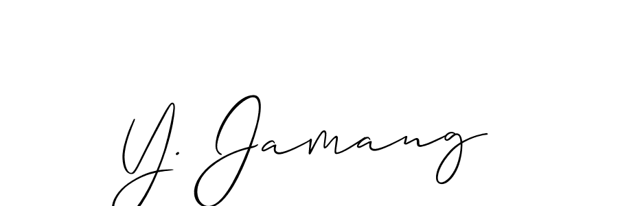 How to Draw Y. Jamang signature style? Allison_Script is a latest design signature styles for name Y. Jamang. Y. Jamang signature style 2 images and pictures png