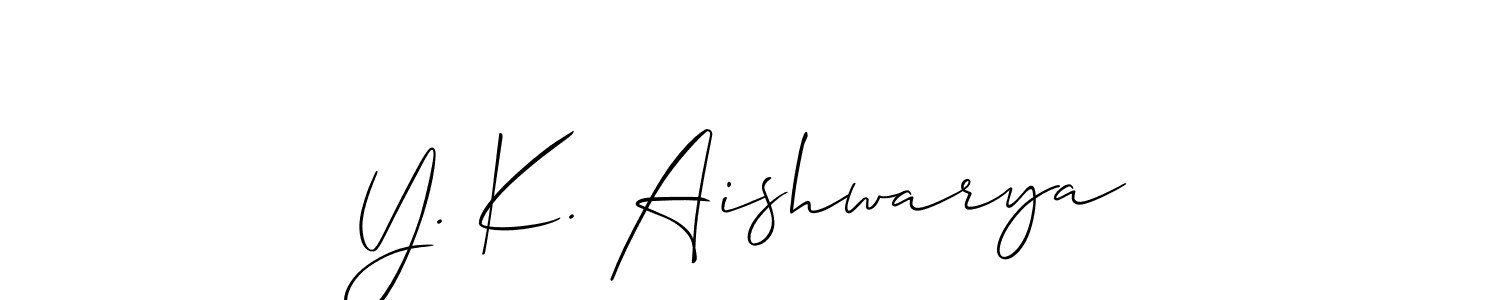 Make a beautiful signature design for name Y. K. Aishwarya. With this signature (Allison_Script) style, you can create a handwritten signature for free. Y. K. Aishwarya signature style 2 images and pictures png