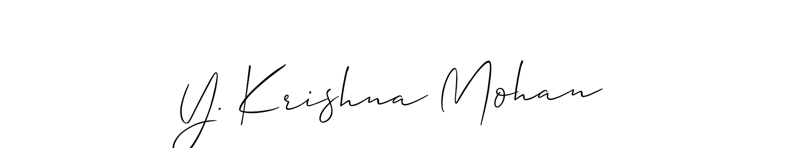 How to make Y. Krishna Mohan name signature. Use Allison_Script style for creating short signs online. This is the latest handwritten sign. Y. Krishna Mohan signature style 2 images and pictures png