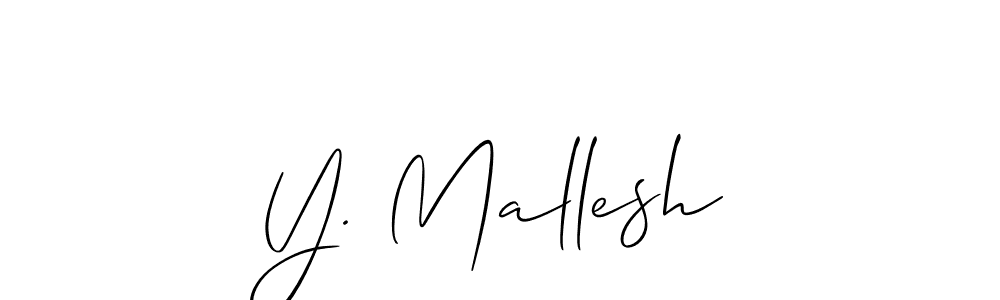 The best way (Allison_Script) to make a short signature is to pick only two or three words in your name. The name Y. Mallesh include a total of six letters. For converting this name. Y. Mallesh signature style 2 images and pictures png