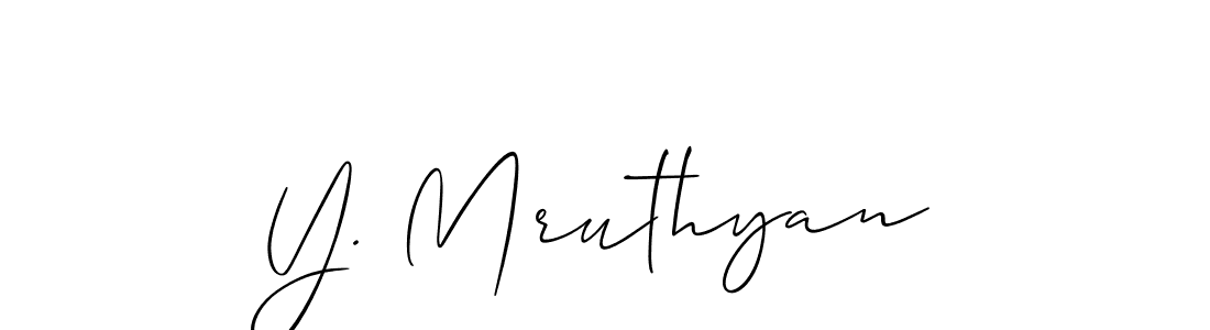 Create a beautiful signature design for name Y. Mruthyan. With this signature (Allison_Script) fonts, you can make a handwritten signature for free. Y. Mruthyan signature style 2 images and pictures png