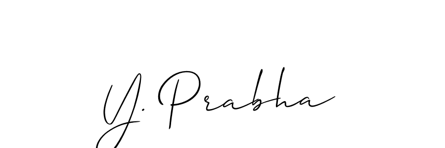 How to make Y. Prabha signature? Allison_Script is a professional autograph style. Create handwritten signature for Y. Prabha name. Y. Prabha signature style 2 images and pictures png