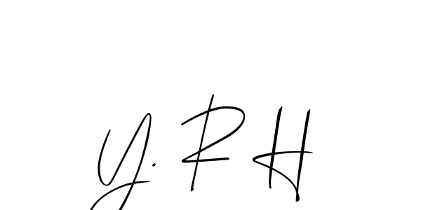 How to Draw Y. R H signature style? Allison_Script is a latest design signature styles for name Y. R H. Y. R H signature style 2 images and pictures png