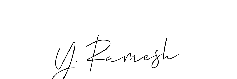 Make a beautiful signature design for name Y. Ramesh. With this signature (Allison_Script) style, you can create a handwritten signature for free. Y. Ramesh signature style 2 images and pictures png