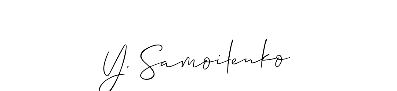 Make a beautiful signature design for name Y. Samoilenko. With this signature (Allison_Script) style, you can create a handwritten signature for free. Y. Samoilenko signature style 2 images and pictures png