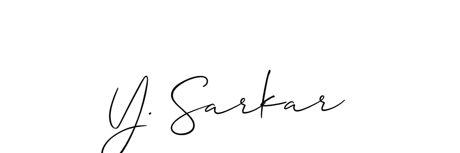 Make a beautiful signature design for name Y. Sarkar. With this signature (Allison_Script) style, you can create a handwritten signature for free. Y. Sarkar signature style 2 images and pictures png