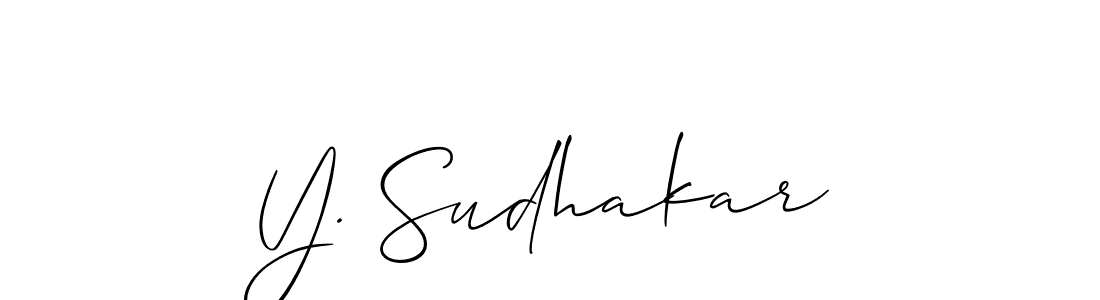 It looks lik you need a new signature style for name Y. Sudhakar. Design unique handwritten (Allison_Script) signature with our free signature maker in just a few clicks. Y. Sudhakar signature style 2 images and pictures png