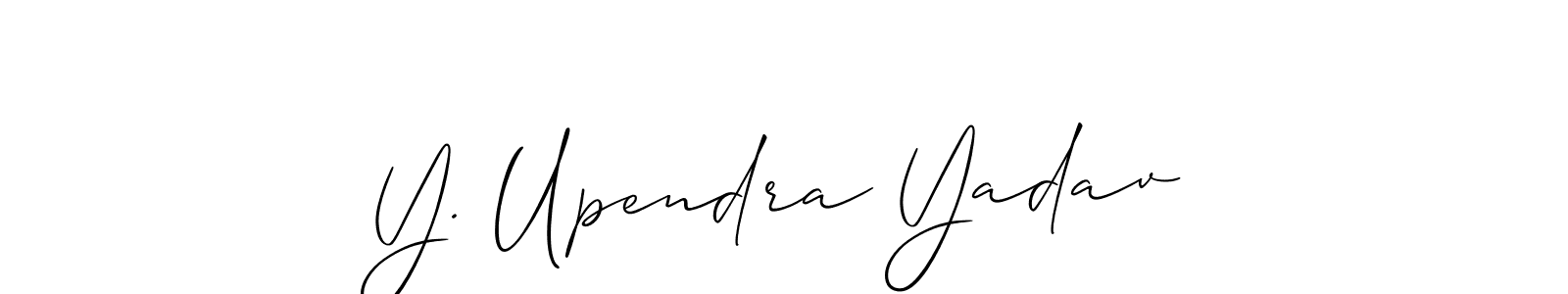 Make a short Y. Upendra Yadav signature style. Manage your documents anywhere anytime using Allison_Script. Create and add eSignatures, submit forms, share and send files easily. Y. Upendra Yadav signature style 2 images and pictures png