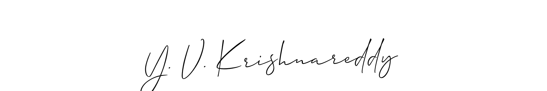 Also You can easily find your signature by using the search form. We will create Y. V. Krishnareddy name handwritten signature images for you free of cost using Allison_Script sign style. Y. V. Krishnareddy signature style 2 images and pictures png