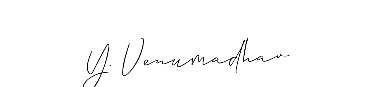 Create a beautiful signature design for name Y. Venumadhav. With this signature (Allison_Script) fonts, you can make a handwritten signature for free. Y. Venumadhav signature style 2 images and pictures png