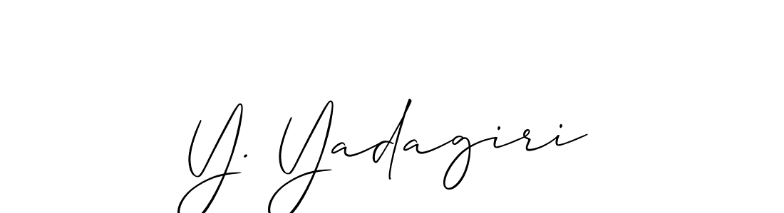 The best way (Allison_Script) to make a short signature is to pick only two or three words in your name. The name Y. Yadagiri include a total of six letters. For converting this name. Y. Yadagiri signature style 2 images and pictures png