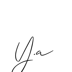 Allison_Script is a professional signature style that is perfect for those who want to add a touch of class to their signature. It is also a great choice for those who want to make their signature more unique. Get Y.a name to fancy signature for free. Y.a signature style 2 images and pictures png