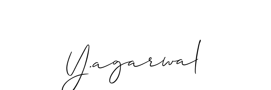 Create a beautiful signature design for name Y.agarwal. With this signature (Allison_Script) fonts, you can make a handwritten signature for free. Y.agarwal signature style 2 images and pictures png