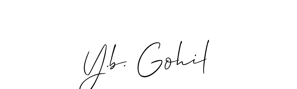 Make a short Y.b. Gohil signature style. Manage your documents anywhere anytime using Allison_Script. Create and add eSignatures, submit forms, share and send files easily. Y.b. Gohil signature style 2 images and pictures png